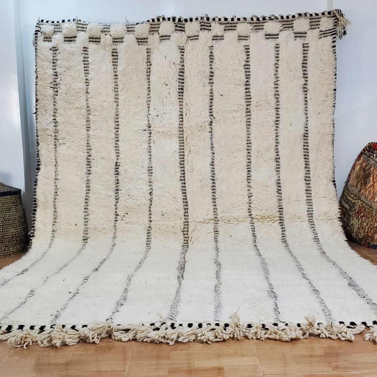 White Mateen Marokkaans handgemaakt tapijt150 cm x 100 cm